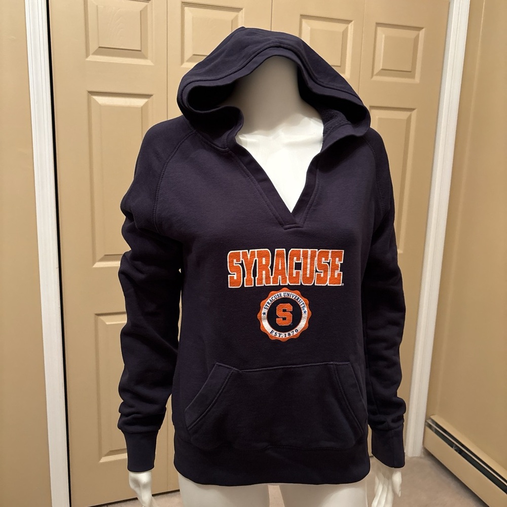 SYRACUSE navy v-neck hoodie